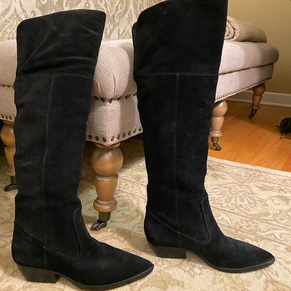 Marc Fisher Ltd Boots, Black Suede Size 7.5 - Picture 3 of 8